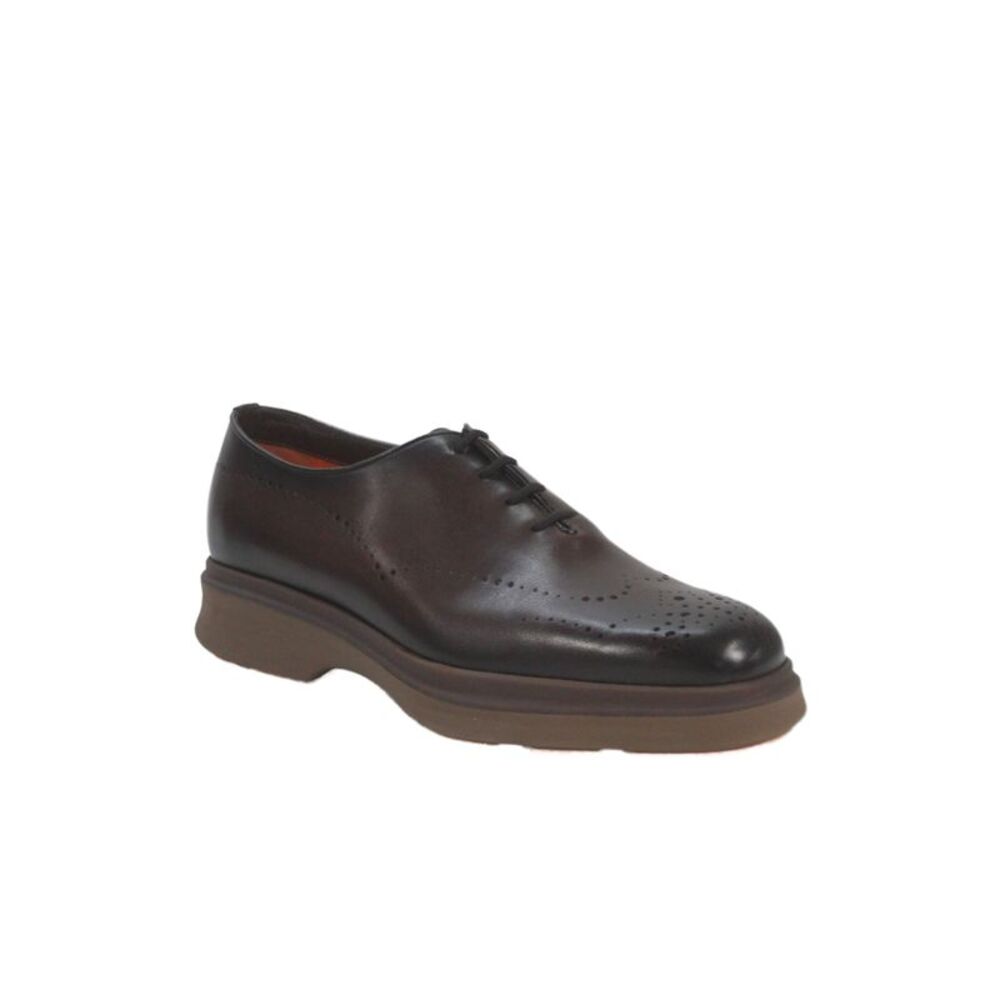 Santoni Mens Easy Nova Leather Slip On Oxford Shoes Brown Size 8